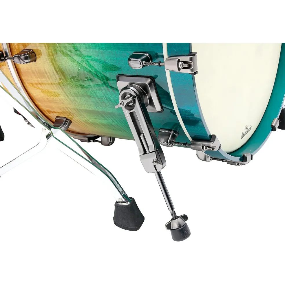 TAMA Starclassic Maple 4-Piece Shell Pack With 22" Bass Drum and Smoked Black Nickel Shell Hardware Marine Shoreline Movingui Fade