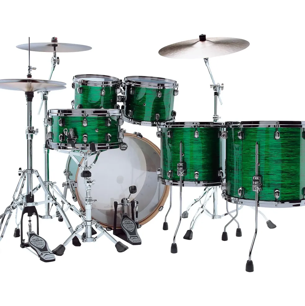 TAMA Starclassic Walnut/Birch 5-Piece Shell Pack With 22" Bass Drum and Black Nickel Shell Hardware Jade Silk