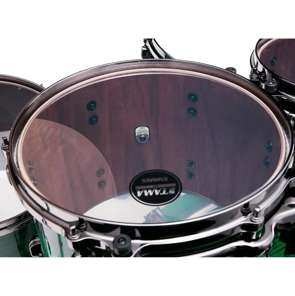 TAMA Starclassic Walnut/Birch 5-Piece Shell Pack With 22" Bass Drum and Black Nickel Shell Hardware Jade Silk
