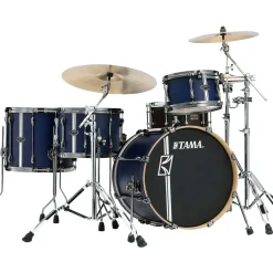 TAMA Superstar Hyper-Drive Duo 4-Piece Shell Pack Satin Blue Vertical Stripe