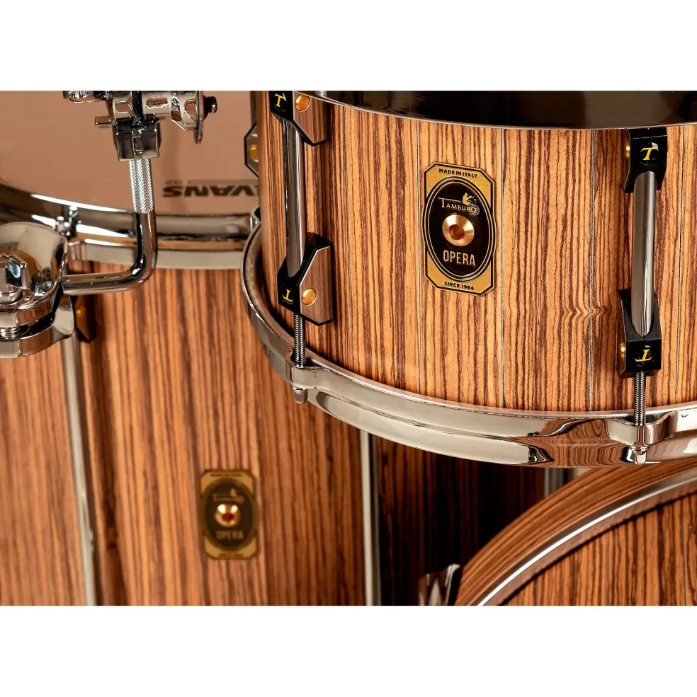 TAMBURO Opera Series 5-Piece Stave-Wood Shell Pack With 22" Bass Drum Zebrano