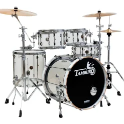 TAMBURO Volume Series 5-Piece Seamless-Acrylic Shell Pack With 22" Bass Drum Clear