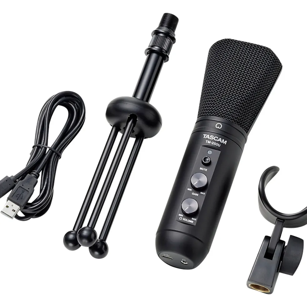 TASCAM TM-250U USB Condenser Microphone for Podcasting, Conferencing, and Computer Recording