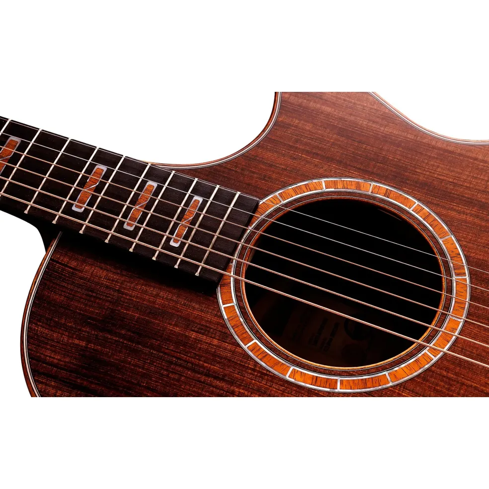 Taylor Custom Redwood-Figured Hawaiian Koa Grand Concert Acoustic-Electric Guitar Shaded Edge Burst