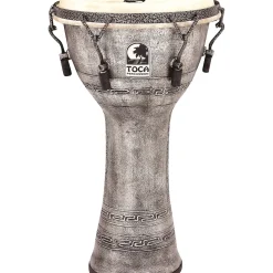 Toca Freestyle Antique-Finish Djembe 10 in. Silver