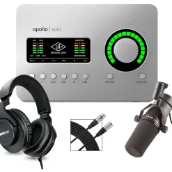 Universal Audio Apollo Solo USB Heritage Edition Interface With Shure SM7B, SRH 440 and Mic Cable