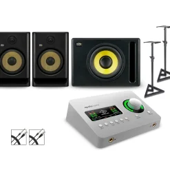 Universal Audio Apollo Solo Thunderbolt with KRK ROKIT G5 Studio Monitor Pair & S10 Subwoofer (Stands & Cables Included) ROKIT 8