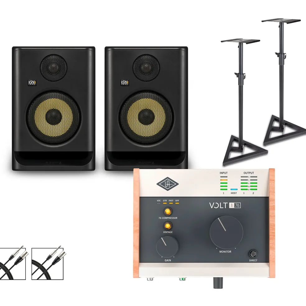 Universal Audio Volt 176 with KRK ROKIT G5 Studio Monitor Pair (Stands & Cables Included) ROKIT 5