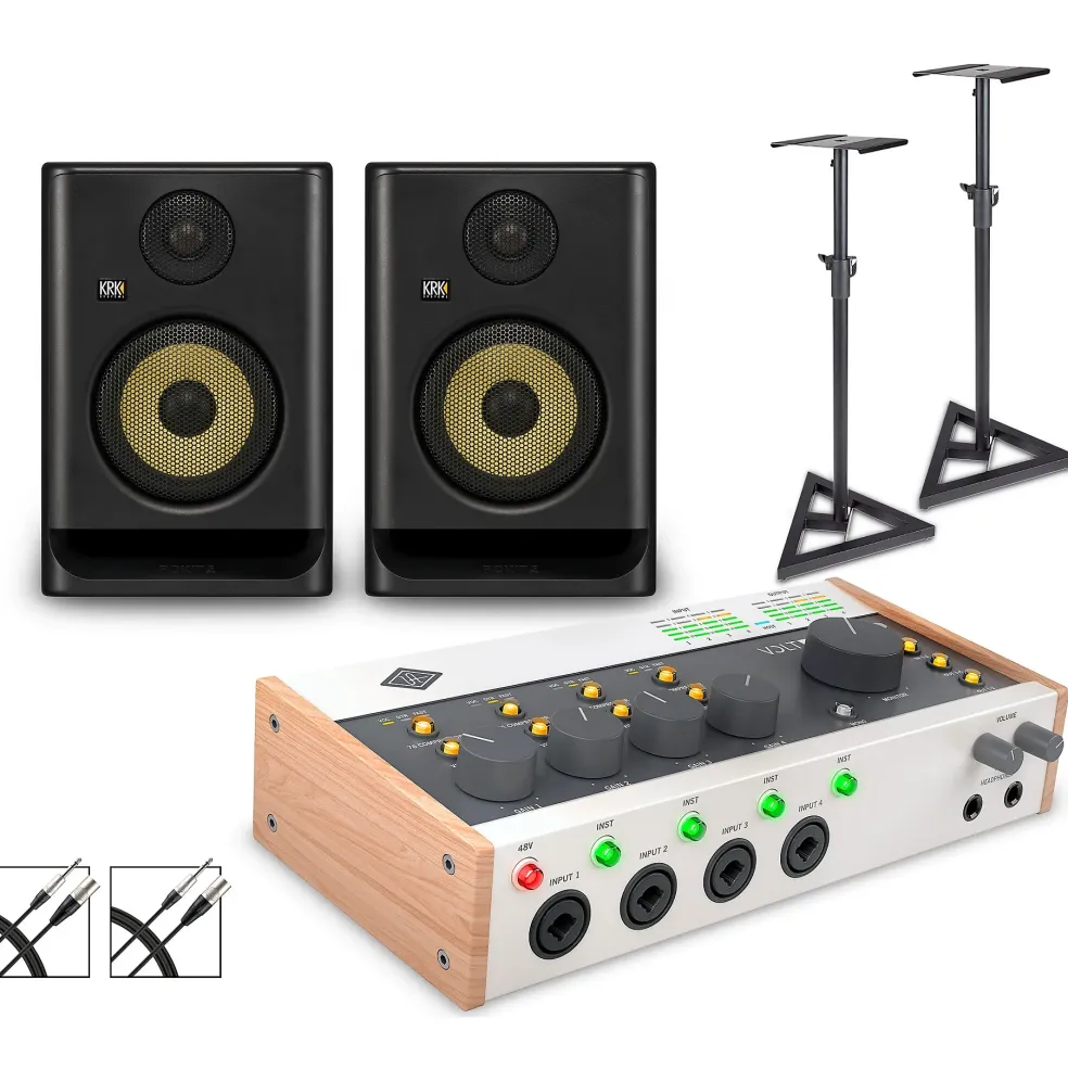 Universal Audio Volt 476P with KRK ROKIT G5 Studio Monitor Pair (Stands & Cables Included) ROKIT 5