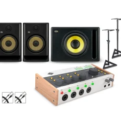 Universal Audio Volt 476P with KRK ROKIT G5 Studio Monitor Pair & S10 Subwoofer (Stands & Cables Included) ROKIT 8