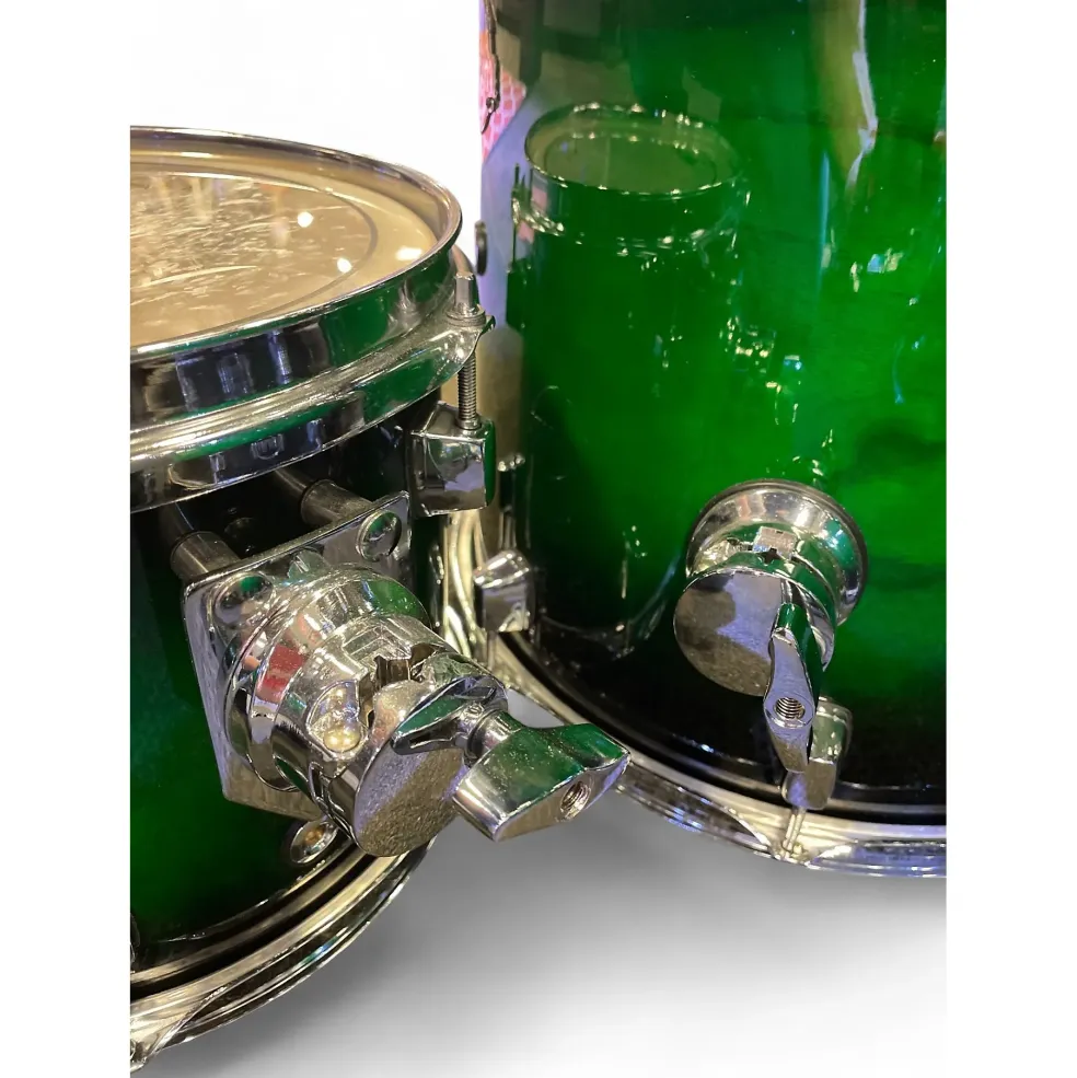 Used ddrum 6 Piece DOMINION BIRCH Ash Veneer Green Burst Drum Kit