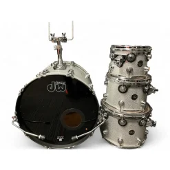 Used DW 4 Piece Collector's Series Silver Sparkle Drum Kit
