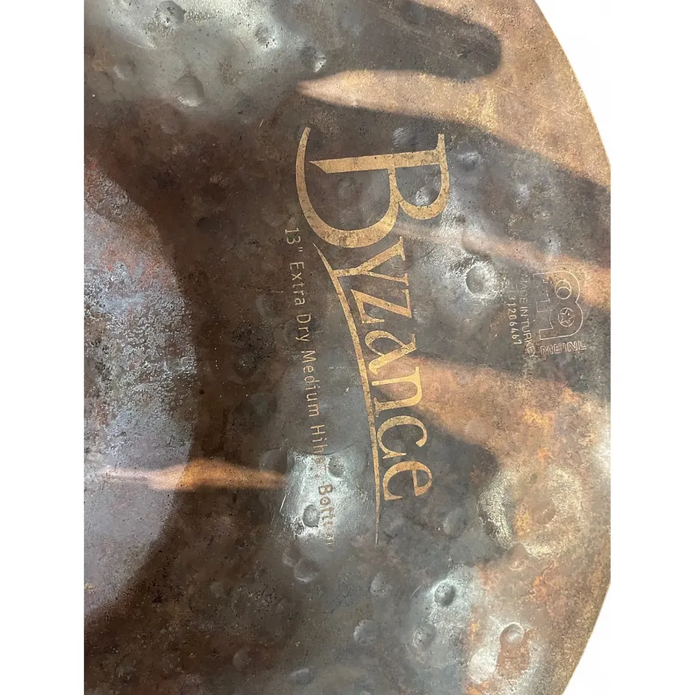 Used MEINL 13in BYZANCE EXTRA DRY MEDIUM HATS Cymbal
