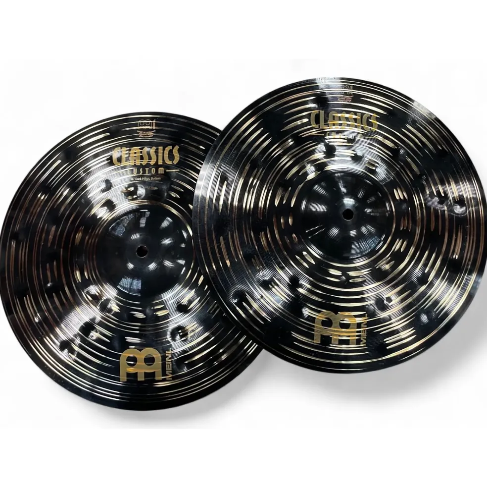 Used MEINL 14in Classic Custom DARK Hi Hat Pair Cymbal