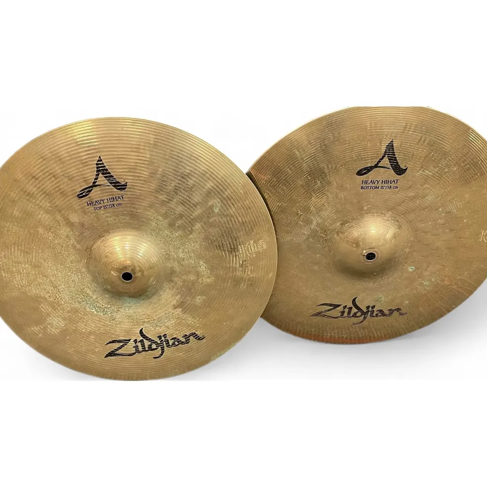 Used Zildjian 15in A CUSTOM HEAVY HIHAT PAIR Cymbal