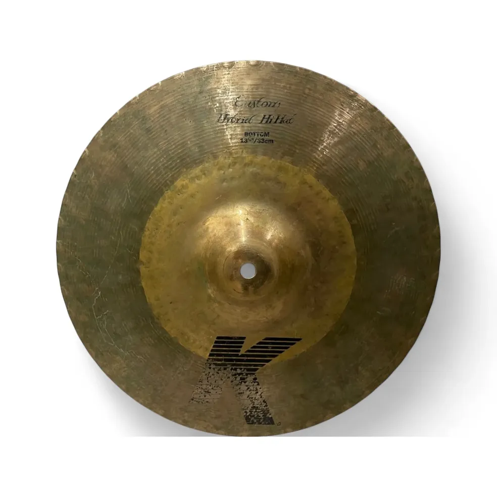 Used Zildjian 13.25in K Custom Hybrid Hi Hat Bottom Cymbal