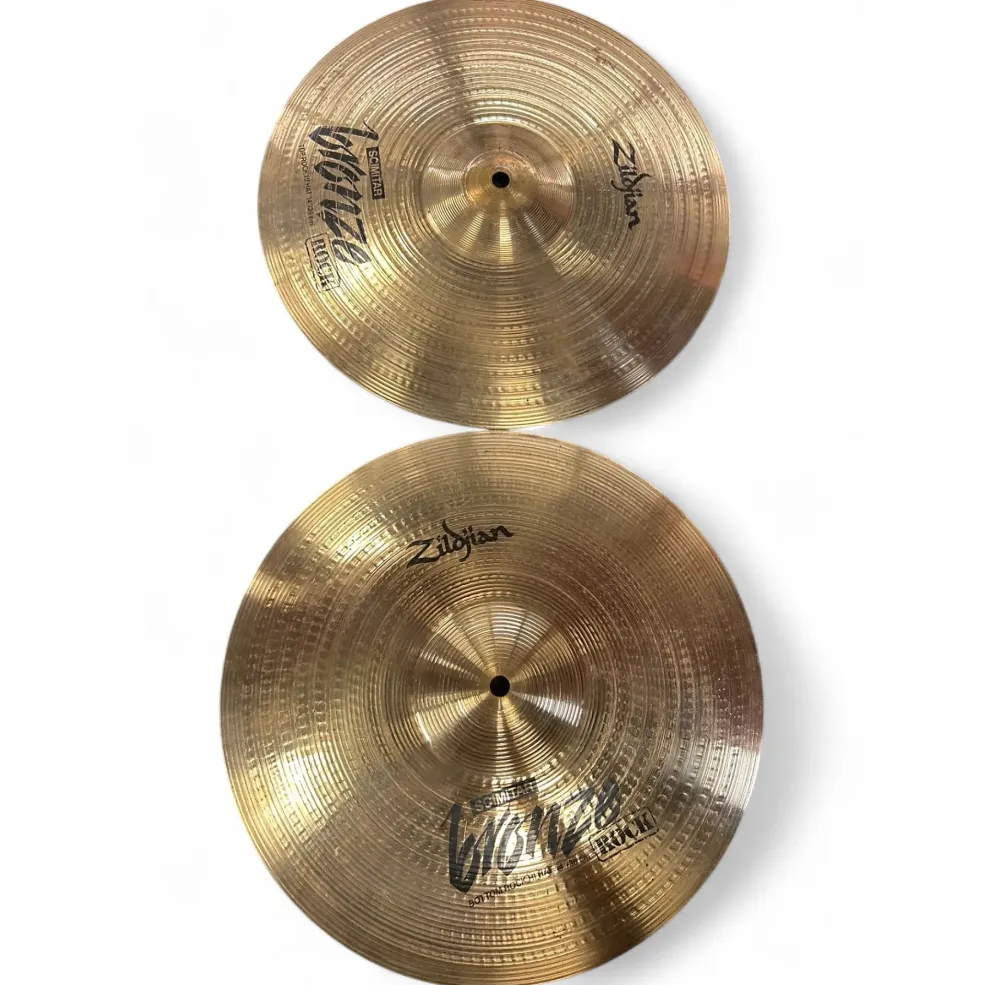 Used Zildjian 14in Scimitar Bronze Hi-hat Pair Cymbal