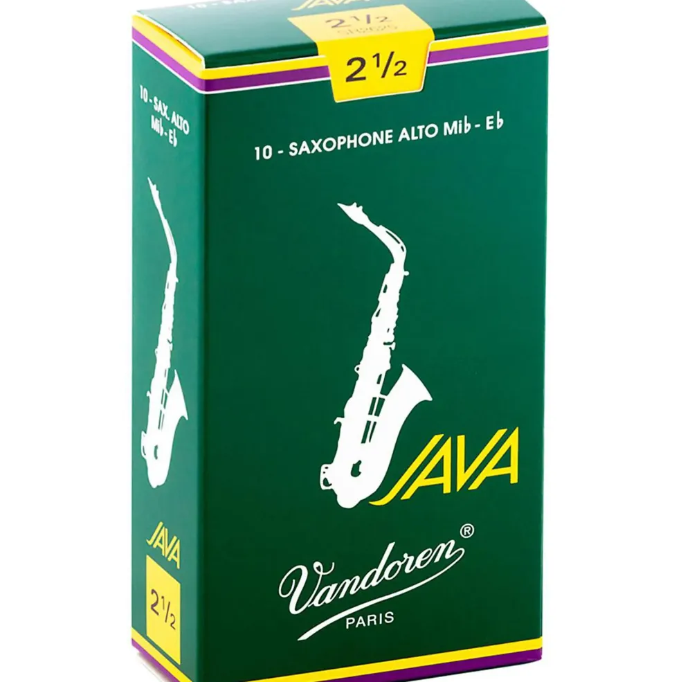 Vandoren JAVA Alto Saxophone Reeds Strength - 2.5, Box of 10