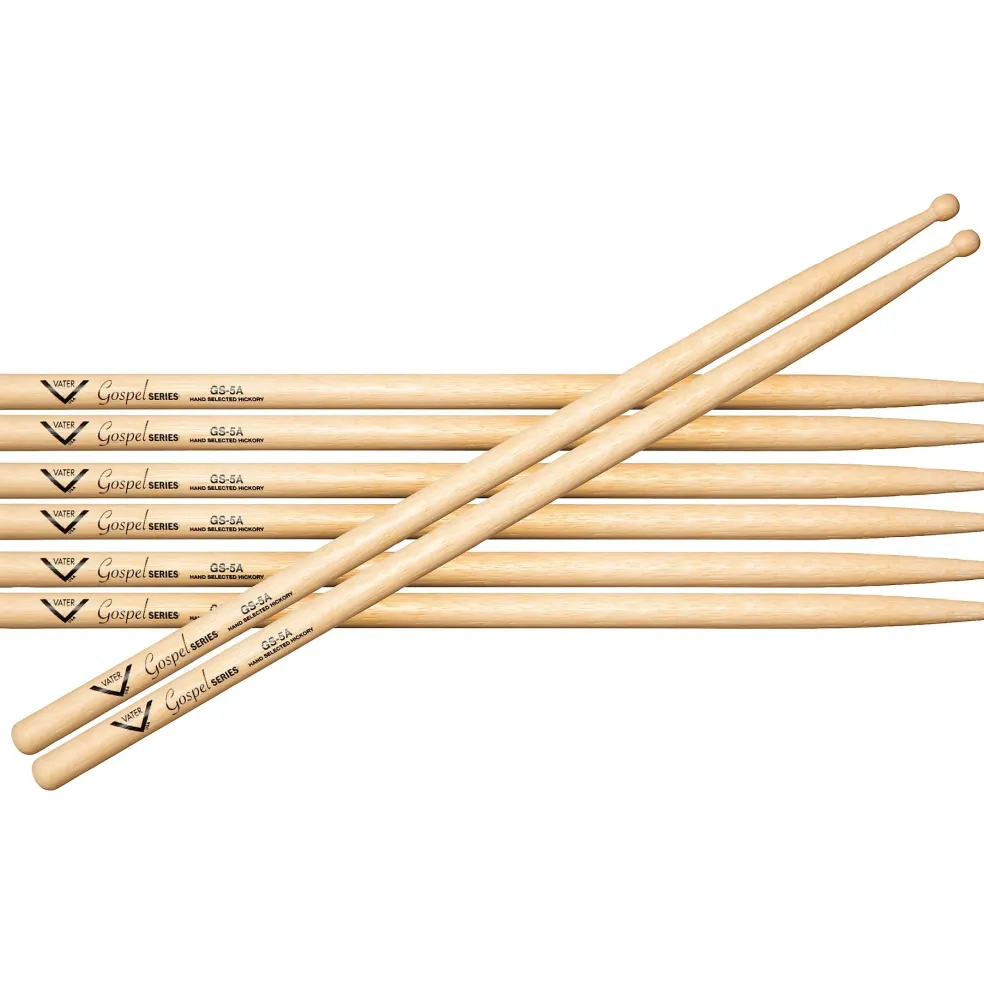 Vater Gospel 5A Drum Sticks - Buy 3, Get 1 Free Wood