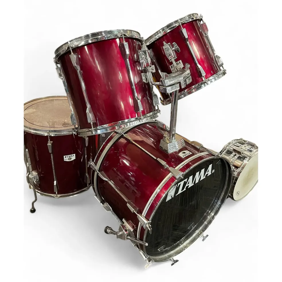 Vintage 1990s TAMA 5 piece Rockstar DX Crimson Plum Drum Kit