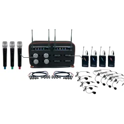VocoPro 8 Channel Wireless Handheld/Headset/Lapel Mic-In-Bag Package