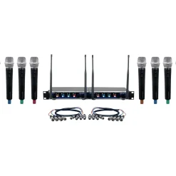 VocoPro DIGITAL-ACAPELLA-8 8-Channel UHF Wireless Handheld Microphone System, 900-927.2mHz 902-928 MHz Black