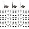 VocoPro Silent Disco-350 Package With 3 Transmitters and 50 Wireless LED Headphones, 908.70-926.30mHz