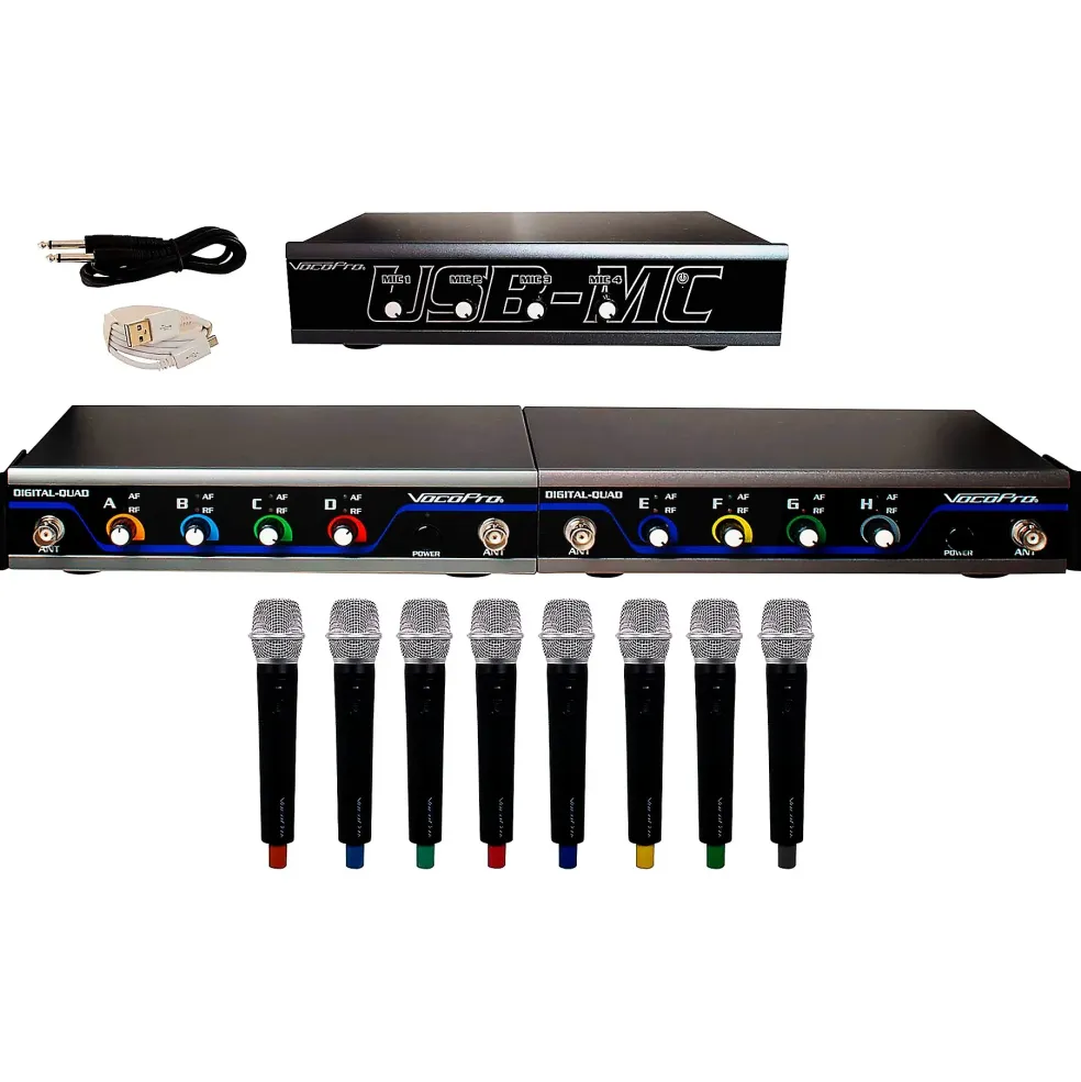 VocoPro USB-ACAPELLA-8 8-Channel Wireless Microphone/USB Interface Package, 902-927.20mHz