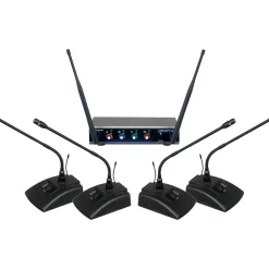 VocoPro USB-CONFERENCE-4 4-User Wireless Microphone/USB Interface Package, 902-927.2mHz