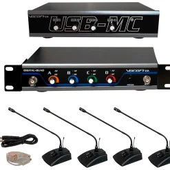 VocoPro USB-CONFERENCE-4 4-User Wireless Microphone/USB Interface Package, 902-927.2mHz