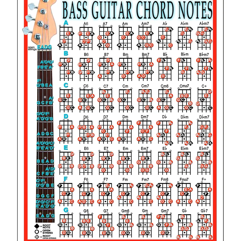 Walrus Productions Bass Chord Note Mini Chart