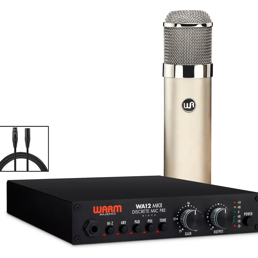 Warm Audio Recording Bundle With WA12-MKII Mic Pre, WA-47 Condenser Microphone and Premier XLR 15' Mic Cable