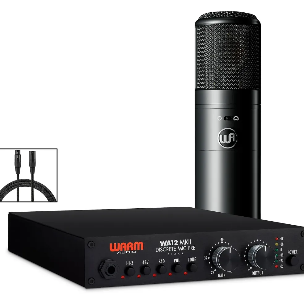 Warm Audio Recording Bundle With WA12-MKII Mic Pre, WA-8000 Condenser Microphone and Premier XLR 15' Mic Cable