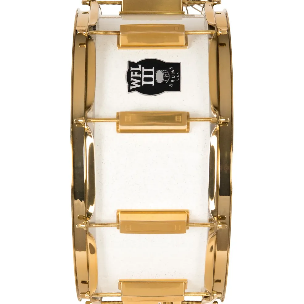 WFLIII Drums Signature Metal Snare Drum With Gold Hardware 14 x 6.5 in. White Sparkle