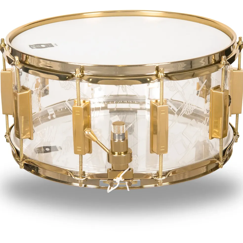 WFLIII Drums Top Hat and Cane Collector's Acrylic Snare Drum With Gold Hardware 14 x 6.5 in.