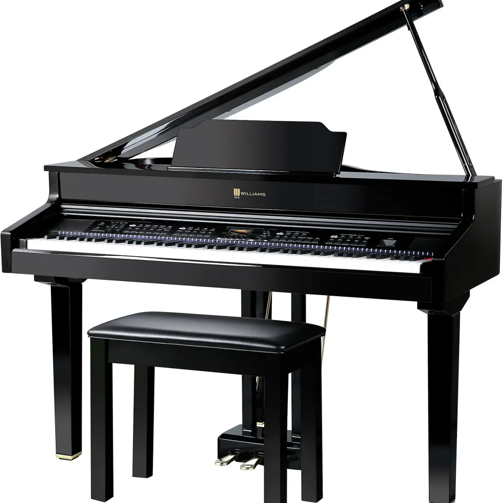 Williams Symphony Grand II Digital Micro Grand Piano With Bench Black 88 Key