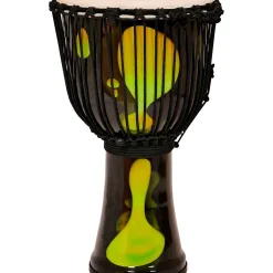 X8 Drums Lava Lamp Djembe, 10" Dark Green Multi Fade
