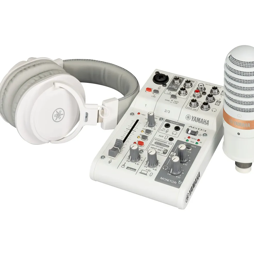 Yamaha AG03MK2 3-Channel Live Streaming Loopback Audio USB Mixer White