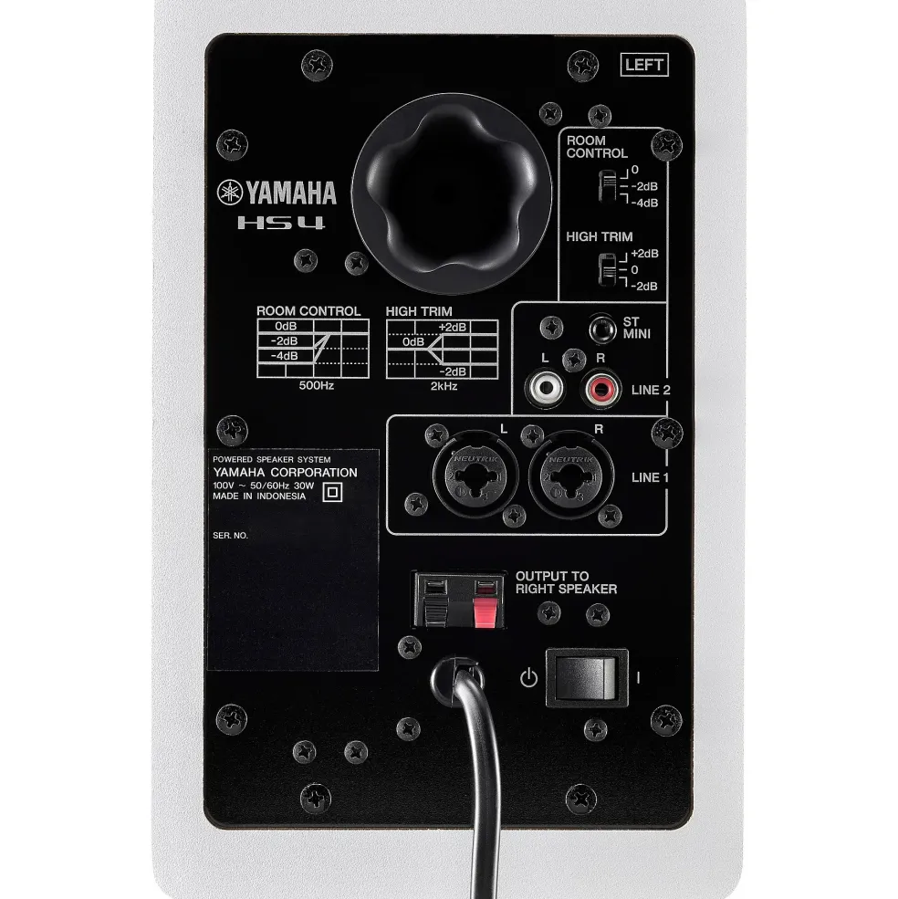Yamaha HS4 4.5" Powered Studio Monitors (Pair), White