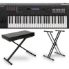 Yamaha MX49 49-Key Music Production Synthesizer Essentials Bundle Black