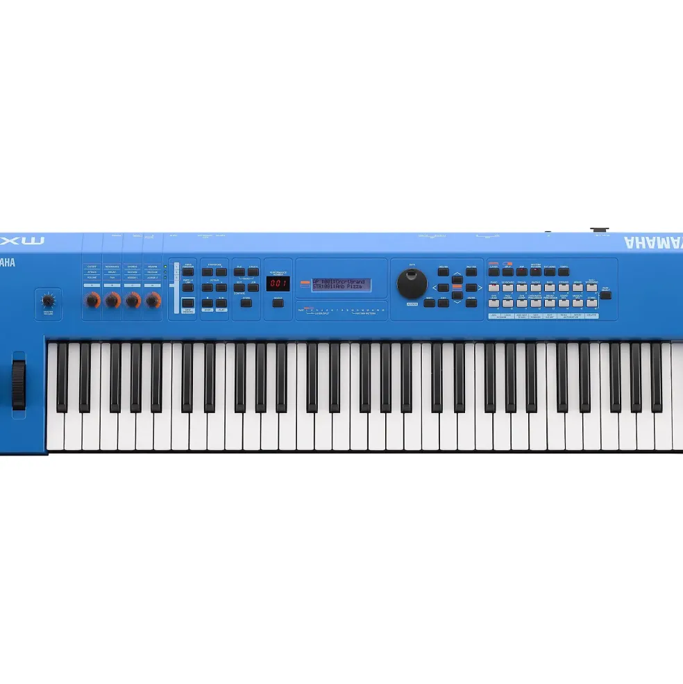 Yamaha MX61 61-Key Music Production Synthesizer Essentials Bundle Blue
