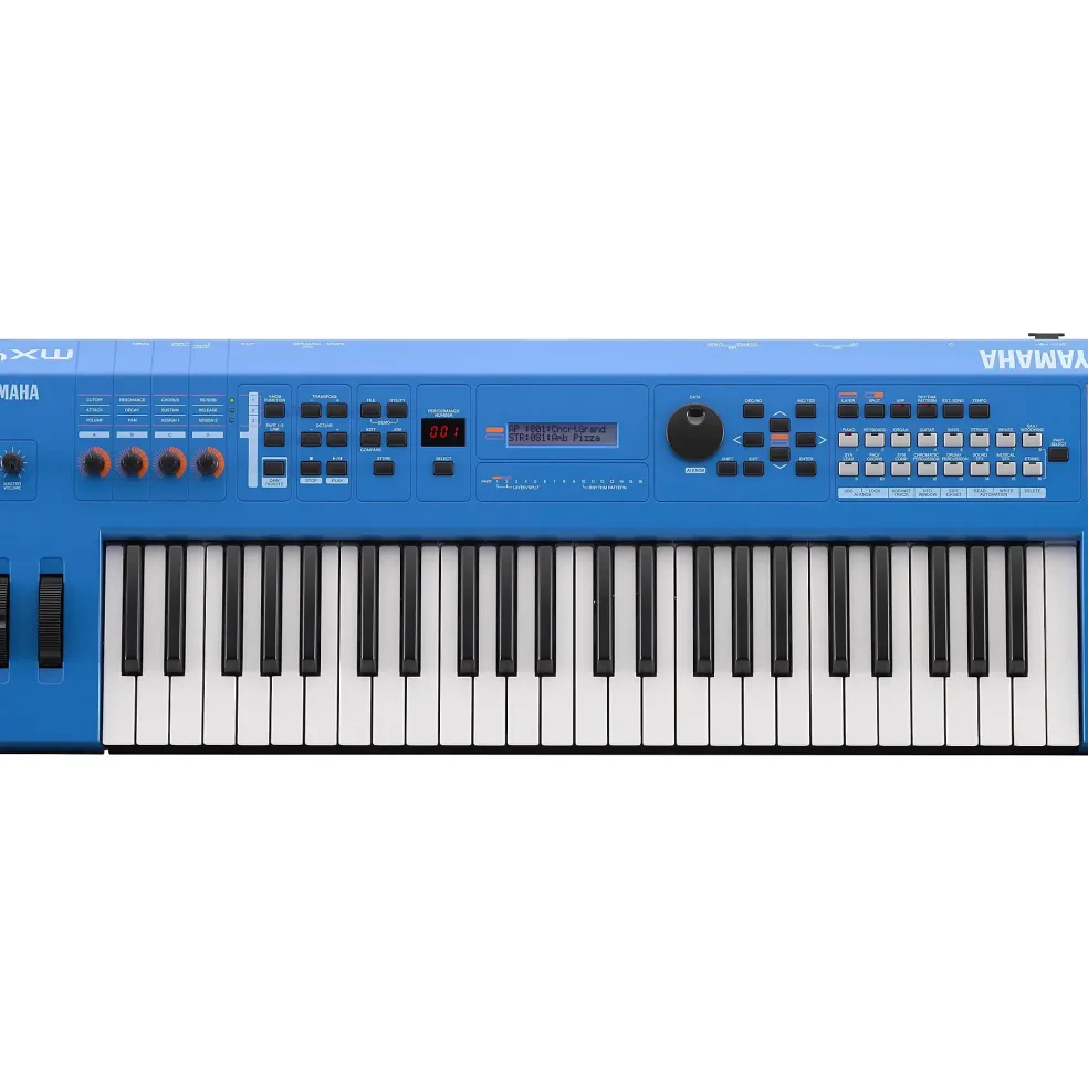 Yamaha MX49 49-Key Music Production Synthesizer Essentials Bundle Blue