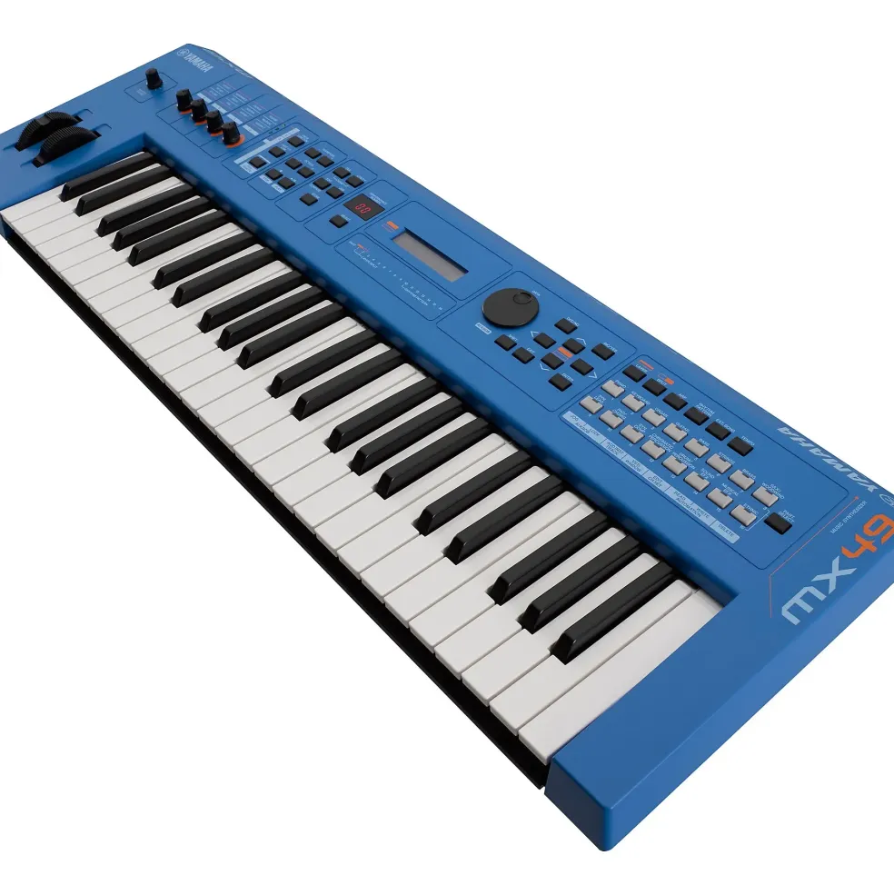 Yamaha MX49 49-Key Music Production Synthesizer Essentials Bundle Blue