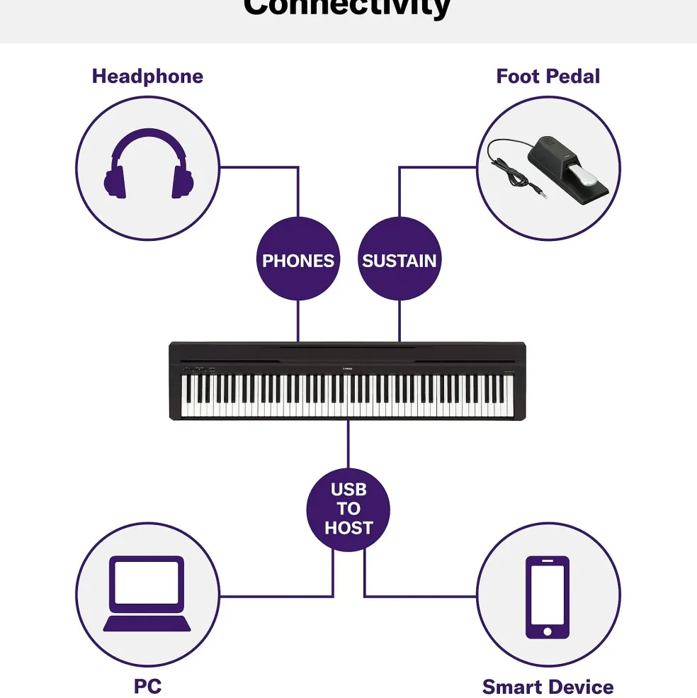 Yamaha P-45 88-Key Weighted-Action Digital Piano Black