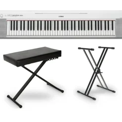 Yamaha Piaggero NP-35 76-Key Portable Keyboard Essentials Bundle White