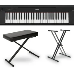 Yamaha Piaggero NP-15 61-Key Portable Keyboard Essentials Bundle Black