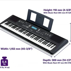 Yamaha PSR-EW310 76-Key Portable Keyboard With Power Adapter