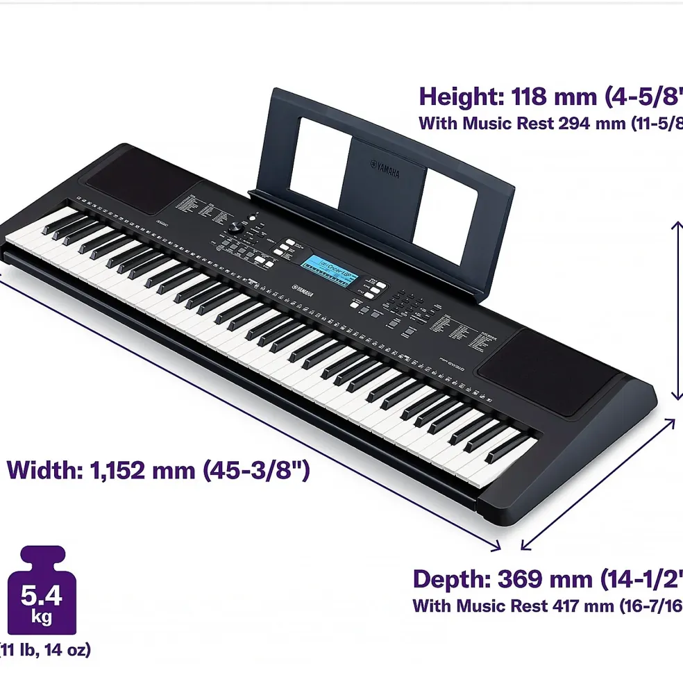 Yamaha PSR-EW310 76-Key Portable Keyboard With Power Adapter