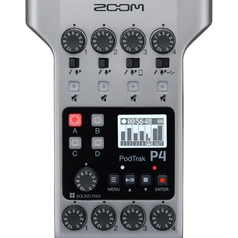 Zoom PodTrak P4 Portable Multitrack Podcast Recorder