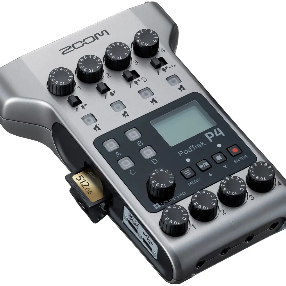 Zoom PodTrak P4 Portable Multitrack Podcast Recorder